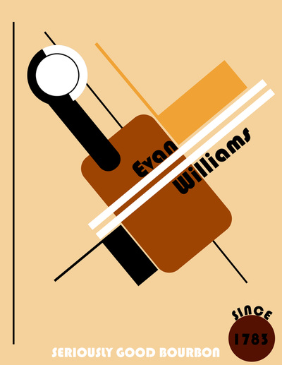 Bauhaus design concept poster Evan Williams Bourbon